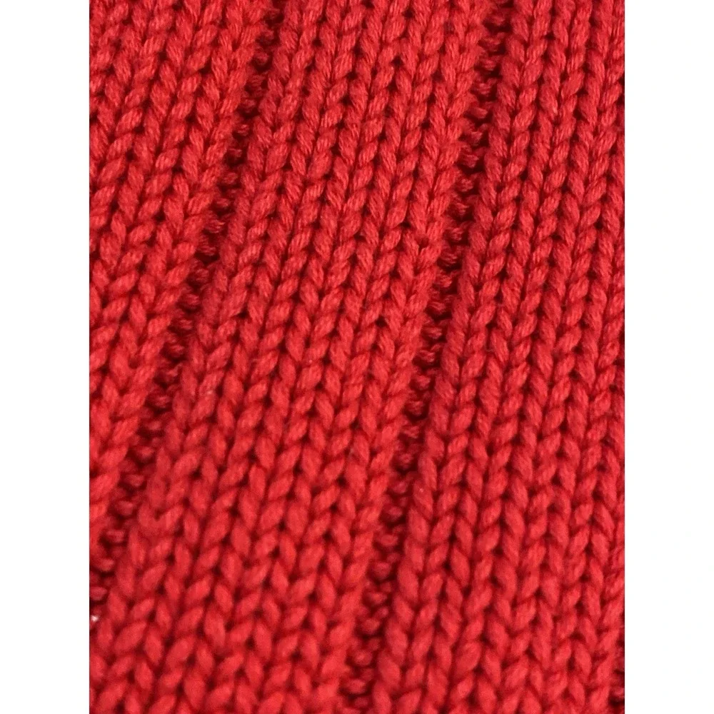 VTG Polo Jeans Co Ralph Lauren Knit Cable Red American Flag Sweater Women L - Picture 3 of 7